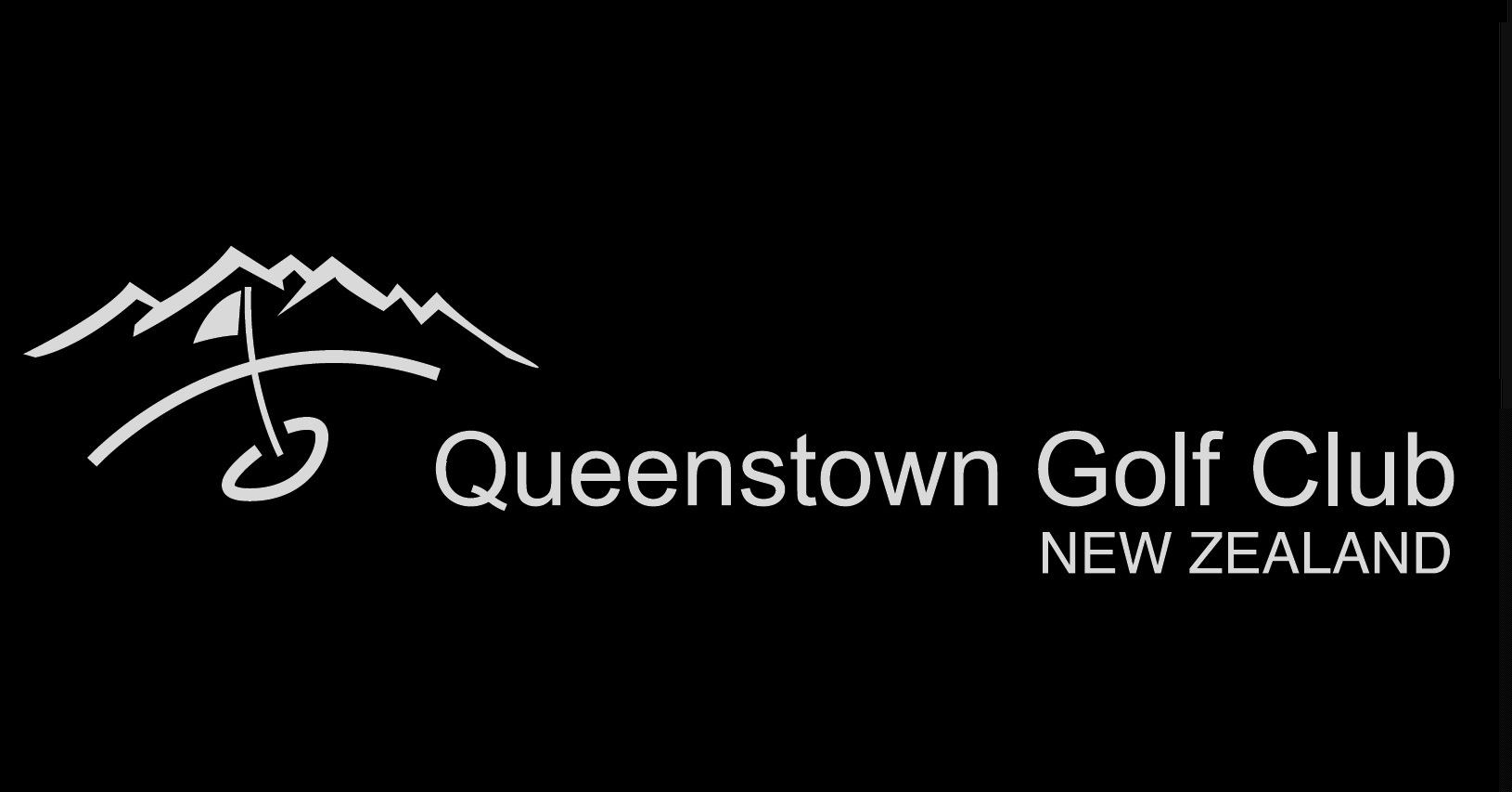 Queenstown Golf Club Logo Silver on Black JPEG